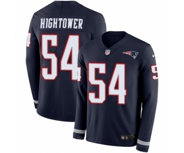 Men's Nike New England Patriots #54 Dont'a Hightower Limited Navy Blue Therma Long Sleeve NFL Jersey