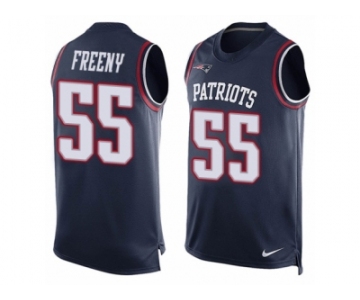 Men's Nike New England Patriots #55 Jonathan Freeny Limited Navy Blue Player Name & Number Tank Top NFL Jersey