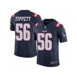 Men's Nike New England Patriots #56 Andre Tippett Limited Navy Blue Rush NFL Jersey