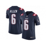 Men's Nike New England Patriots #6 Ryan Allen Limited Navy Blue Rush NFL Jersey