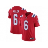 Men's Nike New England Patriots #6 Ryan Allen Vapor Untouchable Limited Red Alternate NFL Jersey