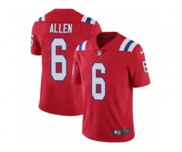 Men's Nike New England Patriots #6 Ryan Allen Vapor Untouchable Limited Red Alternate NFL Jersey