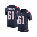 Men's Nike New England Patriots #61 Marcus Cannon Limited Navy Blue Rush NFL Jersey