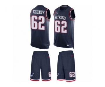 Men's Nike New England Patriots #62 Joe Thuney Limited Navy Blue Tank Top Suit NFL Jersey