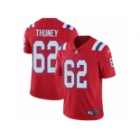 Men's Nike New England Patriots #62 Joe Thuney Vapor Untouchable Limited Red Alternate NFL Jersey