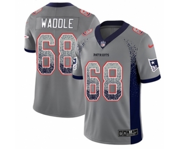 Men's Nike New England Patriots #68 LaAdrian Waddle Limited Gray Rush Drift Fashion NFL Jersey