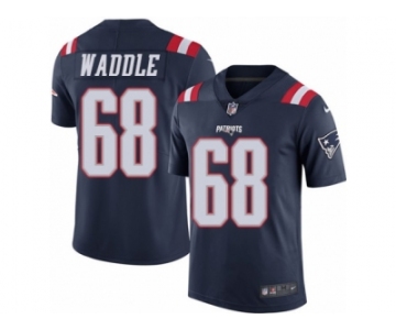 Men's Nike New England Patriots #68 LaAdrian Waddle Limited Navy Blue Rush NFL Jersey