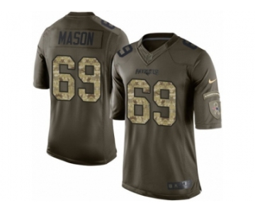 Men's Nike New England Patriots #69 Shaq Mason Limited Green Salute to Service NFL Jersey