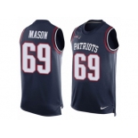 Men's Nike New England Patriots #69 Shaq Mason Limited Navy Blue Player Name & Number Tank Top NFL Jersey