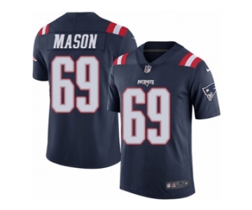 Men's Nike New England Patriots #69 Shaq Mason Limited Navy Blue Rush NFL Jersey