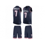 Men's Nike New England Patriots #7 Jacoby Brissett Limited Navy Blue Tank Top Suit NFL Jersey