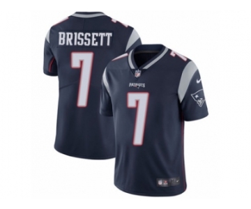 Men's Nike New England Patriots #7 Jacoby Brissett Vapor Untouchable Limited Navy Blue Team Color NFL Jersey