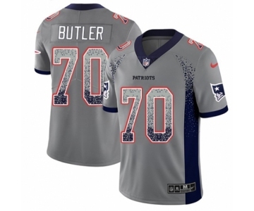 Men's Nike New England Patriots #70 Adam Butler Limited Gray Rush Drift Fashion NFL Jersey