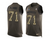 Men's Nike New England Patriots #71 Cameron Fleming Limited Green Salute to Service Tank Top NFL Jersey