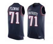 Men's Nike New England Patriots #71 Cameron Fleming Limited Navy Blue Player Name & Number Tank Top NFL Jersey