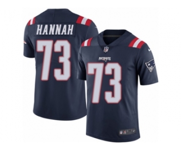 Men's Nike New England Patriots #73 John Hannah Limited Navy Blue Rush NFL Jersey