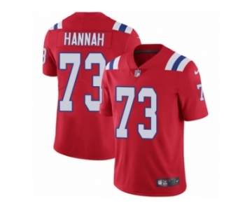 Men's Nike New England Patriots #73 John Hannah Vapor Untouchable Limited Red Alternate NFL Jersey