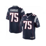 Men's Nike New England Patriots #75 Ted Karras Limited Navy Blue Team Color NFL Jersey