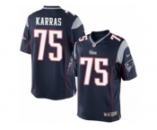 Men's Nike New England Patriots #75 Ted Karras Limited Navy Blue Team Color NFL Jersey