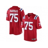 Men's Nike New England Patriots #75 Ted Karras Limited Red Alternate NFL Jersey