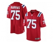 Men's Nike New England Patriots #75 Ted Karras Limited Red Alternate NFL Jersey