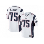 Men's Nike New England Patriots #75 Ted Karras Limited White NFL Jersey