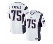 Men's Nike New England Patriots #75 Ted Karras Limited White NFL Jersey