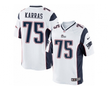 Men's Nike New England Patriots #75 Ted Karras Limited White NFL Jersey