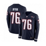 Men's Nike New England Patriots #76 Isaiah Wynn Limited Navy Blue Therma Long Sleeve NFL Jersey