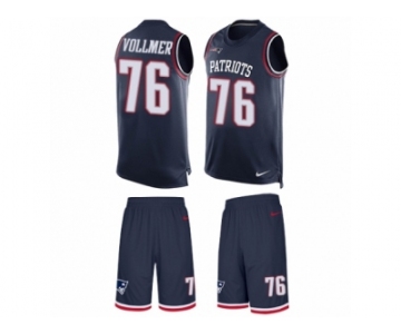 Men's Nike New England Patriots #76 Sebastian Vollmer Limited Navy Blue Tank Top Suit NFL Jersey