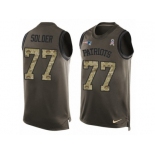 Men's Nike New England Patriots #77 Nate Solder Limited Green Salute to Service Tank Top NFL Jersey