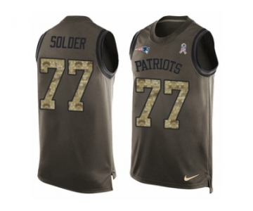 Men's Nike New England Patriots #77 Nate Solder Limited Green Salute to Service Tank Top NFL Jersey