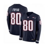 Men's Nike New England Patriots #80 Irving Fryar Limited Navy Blue Therma Long Sleeve NFL Jersey