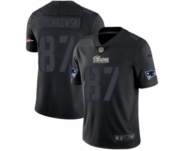 Men's Nike New England Patriots #87 Rob Gronkowski Limited Black Rush Impact NFL Jersey