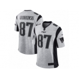 Men's Nike New England Patriots #87 Rob Gronkowski Limited Gray Gridiron II NFL Jersey