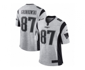 Men's Nike New England Patriots #87 Rob Gronkowski Limited Gray Gridiron II NFL Jersey