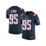 Men's Nike New England Patriots #95 Chris Long Limited Navy Blue Rush NFL Jersey