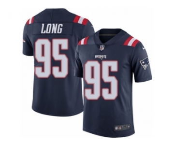 Men's Nike New England Patriots #95 Chris Long Limited Navy Blue Rush NFL Jersey