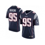 Men's Nike New England Patriots #95 Derek Rivers Limited Navy Blue Team Color NFL Jersey