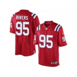 Men's Nike New England Patriots #95 Derek Rivers Limited Red Alternate NFL Jersey