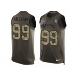 Men's Nike New England Patriots #99 Vincent Valentine Limited Green Salute to Service Tank Top NFL Jersey