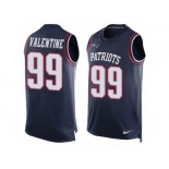 Men's Nike New England Patriots #99 Vincent Valentine Limited Navy Blue Player Name & Number Tank Top NFL Jersey