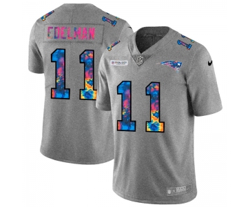 New England Patriots #11 Julian Edelman Men's Nike Multi-Color 2020 NFL Crucial Catch NFL Jersey Greyheather