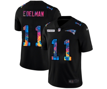 New England Patriots #11 Julian Edelman Men's Nike Multi-Color Black 2020 NFL Crucial Catch Vapor Untouchable Limited Jersey