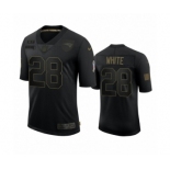 New England Patriots #28 James White Black 2020 Salute To Service Limited Jersey