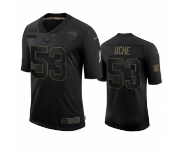 New England Patriots #53 Josh Uche Black 2020 Salute To Service Limited Jersey