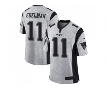 Nike New England Patriots #11 Julian Edelman Gray Men's Stitched NFL Limited Gridiron Gray II Jersey