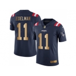 Nike New England Patriots #11 Julian Edelman Navy Blue Men's Stitched NFL Limited Gold Rush Jersey