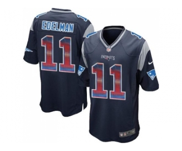 Nike New England Patriots #11 Julian Edelman Navy Blue Team Color Men's Stitched NFL Limited Strobe Jersey