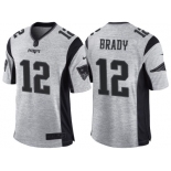 Nike New England Patriots #12 Tom Brady 2016 Gridiron Gray II Men's NFL Limited Jersey